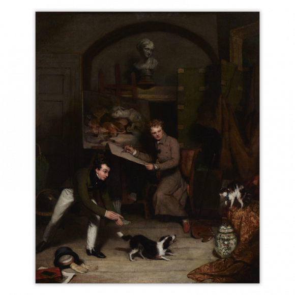 Interior of a Painter’s Study – Edwin Landseer (1802-1873) at his easel Image 1