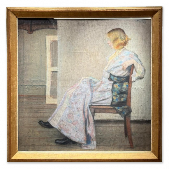 A Model, seated in profile in the artist’s studio Image 1