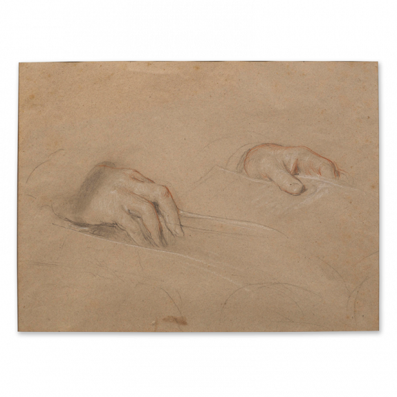 Recto: Study of Hands / Verso: Study of feet for Grace Before Meat (1839) Image 1